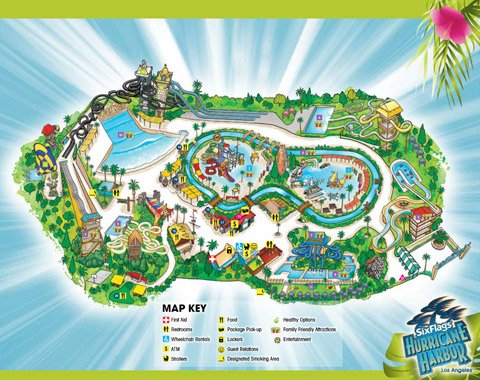 Park Map  Hurricane Harbor (Los Angeles)