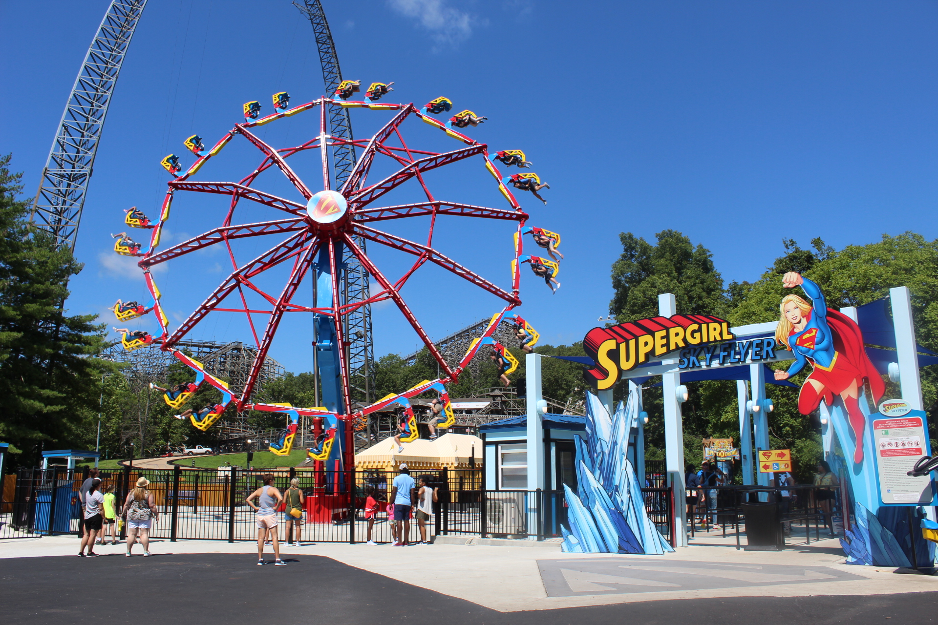 New In 2020 SUPERGIRL Sky Flyer Six Flags New England