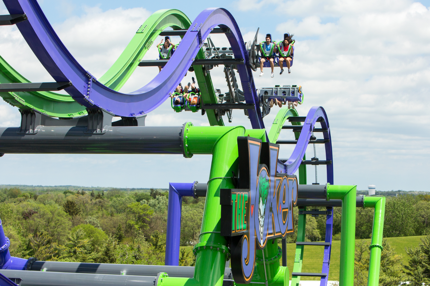The Joker Free Fly Coaster Six Flags Great America Joker Top Level Png