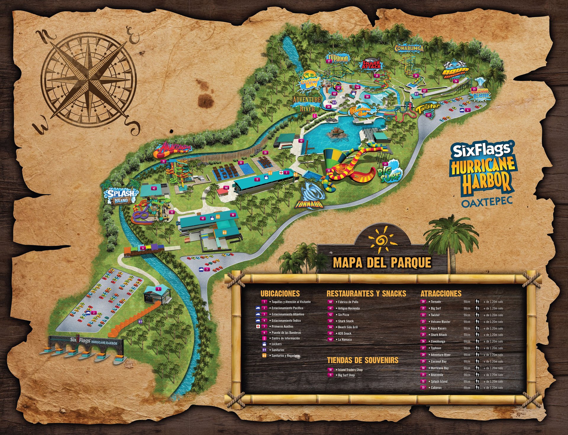 mapa-del-parque-hurricane-harbor-oaxtepec-mexico