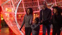 Guests enjoying Holiday in the Park at Six Flags New England