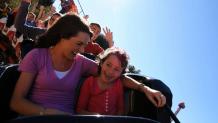 Family Rides Mother and daughter on a roller coaster