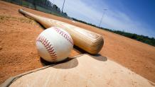 baseball and bat at home plate