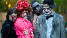 entertainment actors in Halloween makeup and attire