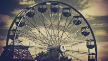 Spooky image of Crow's Nest ferris wheel