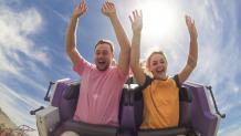 Guests front seat on a roller coaster