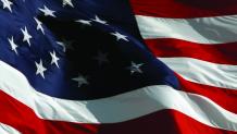 American Flags flying high at The Great Escape during Heroes Week.