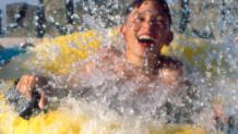 Family enjoying water park
