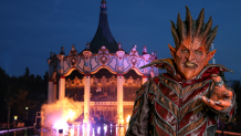 Nox character in front of the Carousel lit up