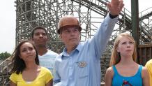 Students learning in a theme park