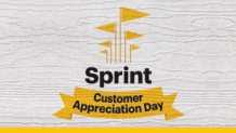 Sprint Customer Appreciation day logo with six yellow flags and yellow ribbon