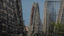 El Toro roller coaster dropping down a hill