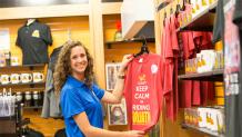 employee holding apparel