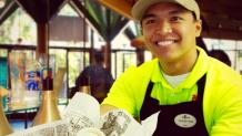 Employee with food