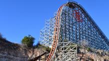 Iron Rattler coaster hill at Six Flags Fiesta Texas