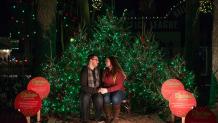 Couple having a sweet holiday moment
