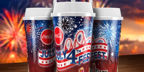 Six Flags Coca-Cola July 4 Souvenir Mug