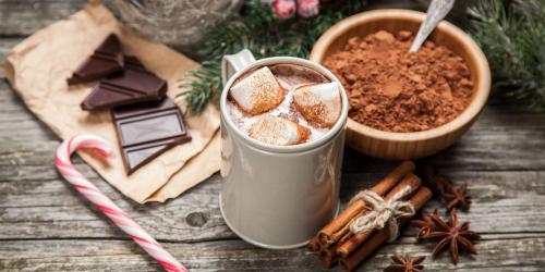 Hot chocolate with candy cane