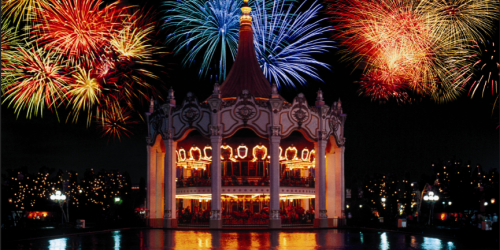 Fireworks over the Columbia Carousel