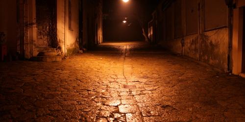 Dark empty alley