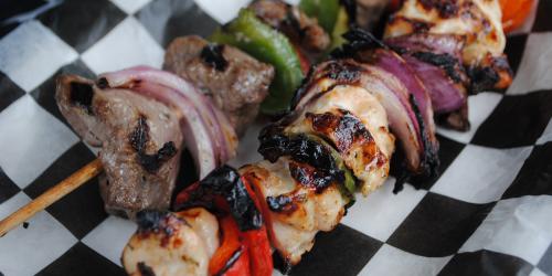 Chicken and Steak Shish Kabob from Food and Brew Festival at Six Flags New England