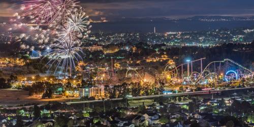 Fireworks over Six Flags