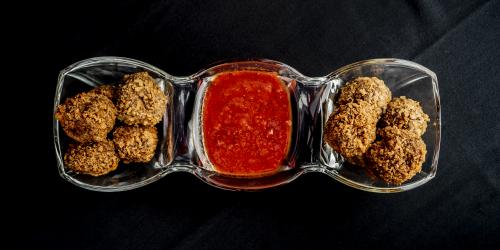 Fried Meatballs with marinara sauce
