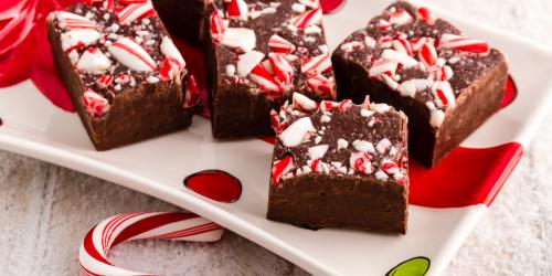 Holiday fudge on a plate