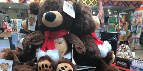 Our souvenir teddy bears are the perfect way to bring a touch of Six Flags Holiday in the Park cheer to your Christmas morning!