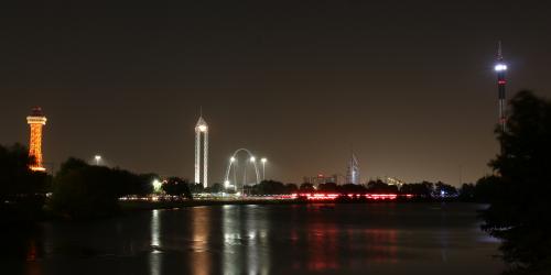 skyline view of Six Flags Over Texas