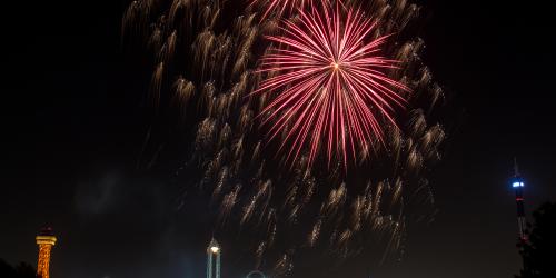 Fireworks at Six Flags Over Texas