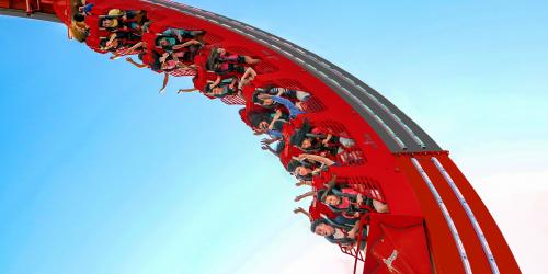a portion of the El Diablo loop coaster coming to Six Flags Over Texas