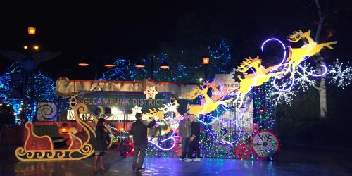 Guests in front of a sleigh