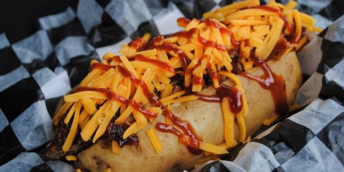 Loaded pulled pork baked potato