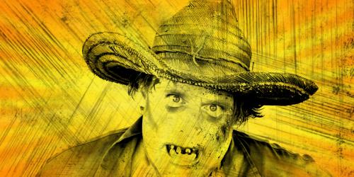 scary man in straw hat