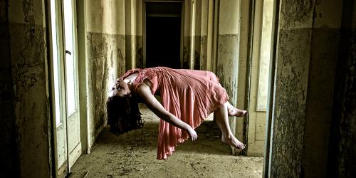 Victim levitating at abandoned warehouse