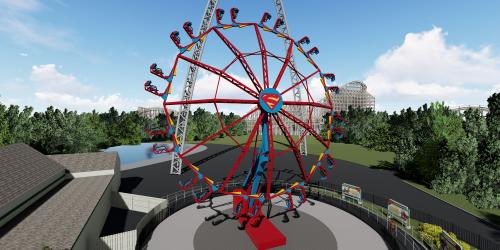 Supergirl rendering of wheel up in the air