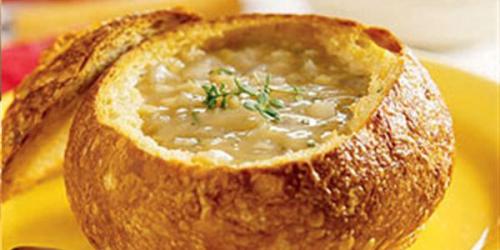 Soup in a bread bowl