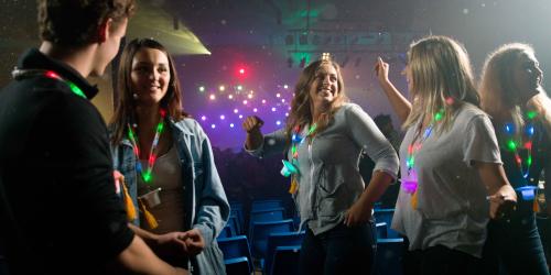 grad nite guests dancing in Grand Music Hall DJ zone