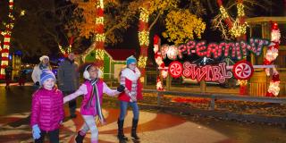 Girls Skipping through Peppermint Swirl