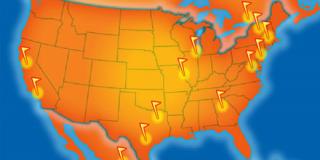 Map of Six Flags Locations Around North America Map of Six Flags Locations Around North America
