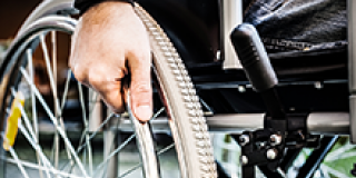 Wheelchair wheel close-up