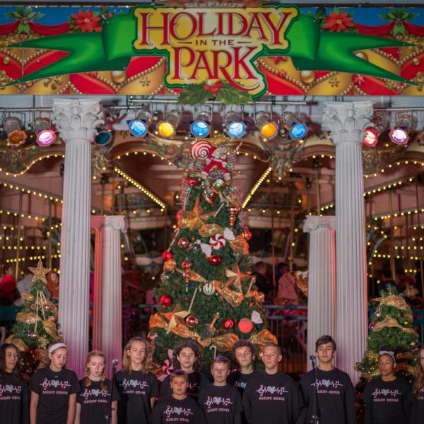Performers on Stage at Six Flags Holiday in the Park