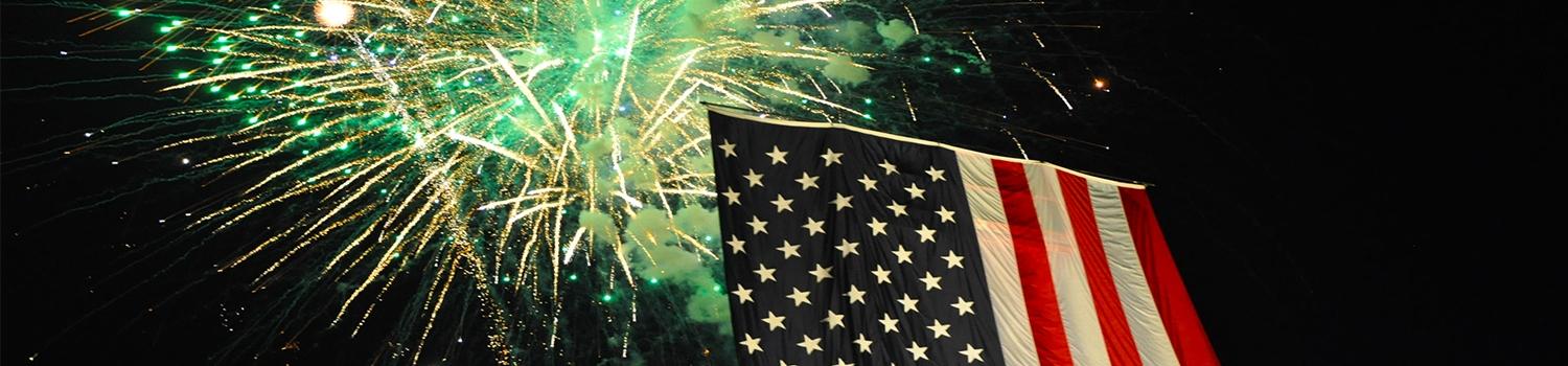 flag fireworks