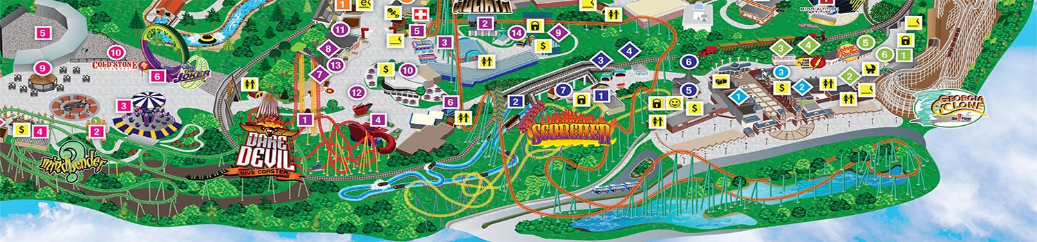 six flags georgia map Park Map Six Flags Over Georgia six flags georgia map