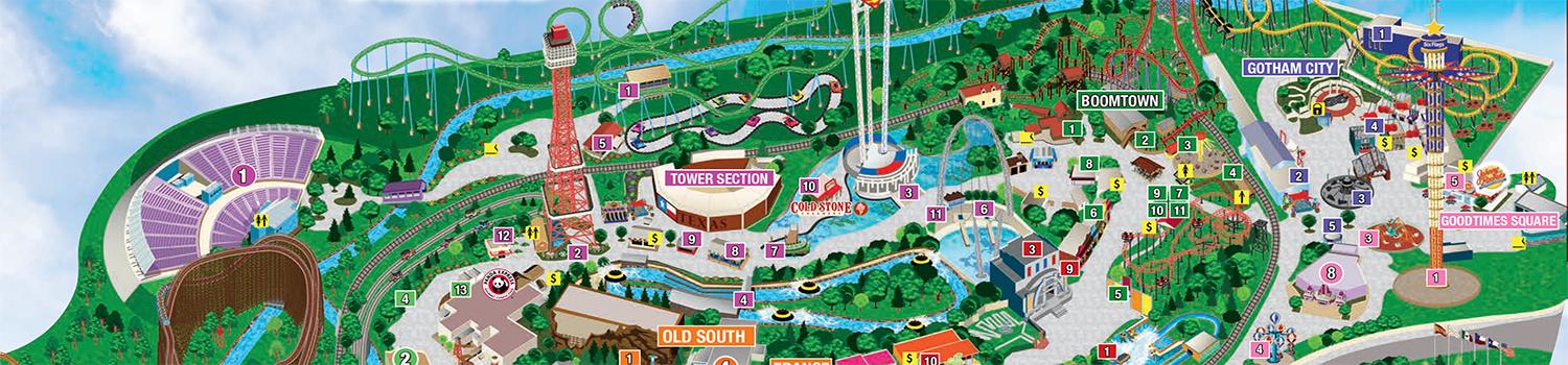 Park Map | Six Flags Over Texas