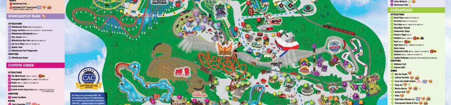 Six Flags Parks Map Usa