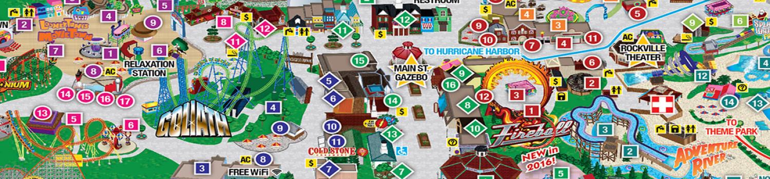 Park Map Six Flags New England - Sfne Map 1500x300