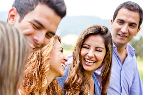 adults smiling