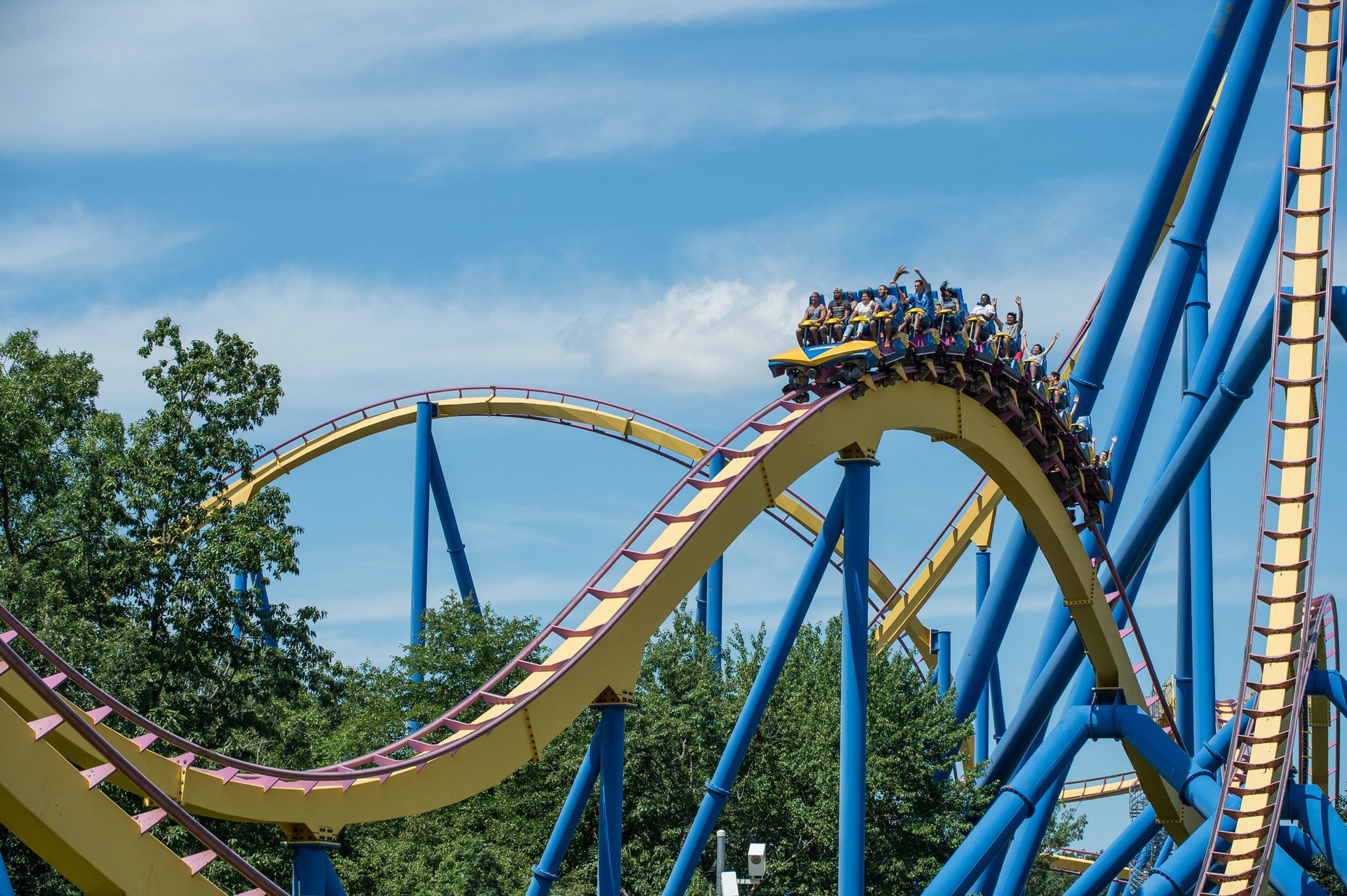 Six Flags Frontier City theme park in the United States, featuring various rides and attractions